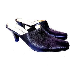 Bandolino Heels DBTasty Women's Brown Leather Slip-On Mules Shoes Size 7.5